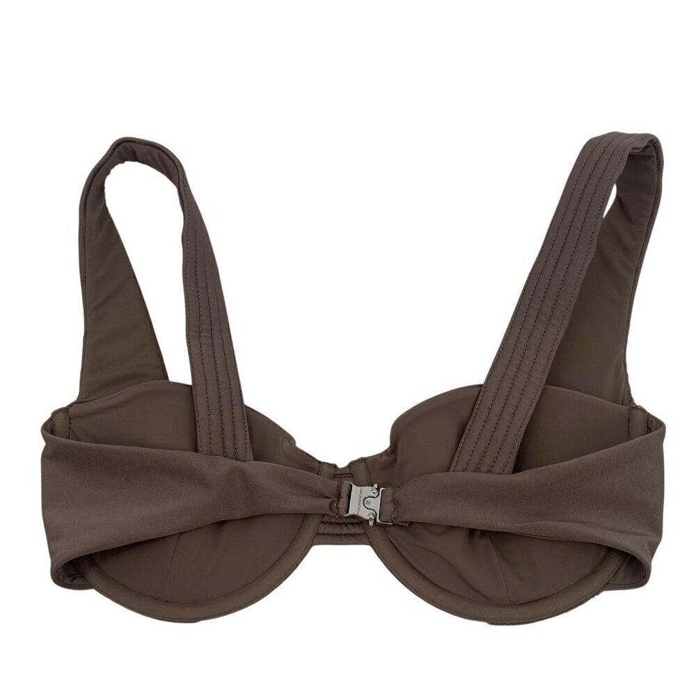 Devon Windsor Size XL Rue Top Bikini Taupe Brown Satin Swim Top - Picture 5 of 13